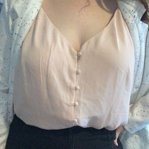 Button Front Pink Tank